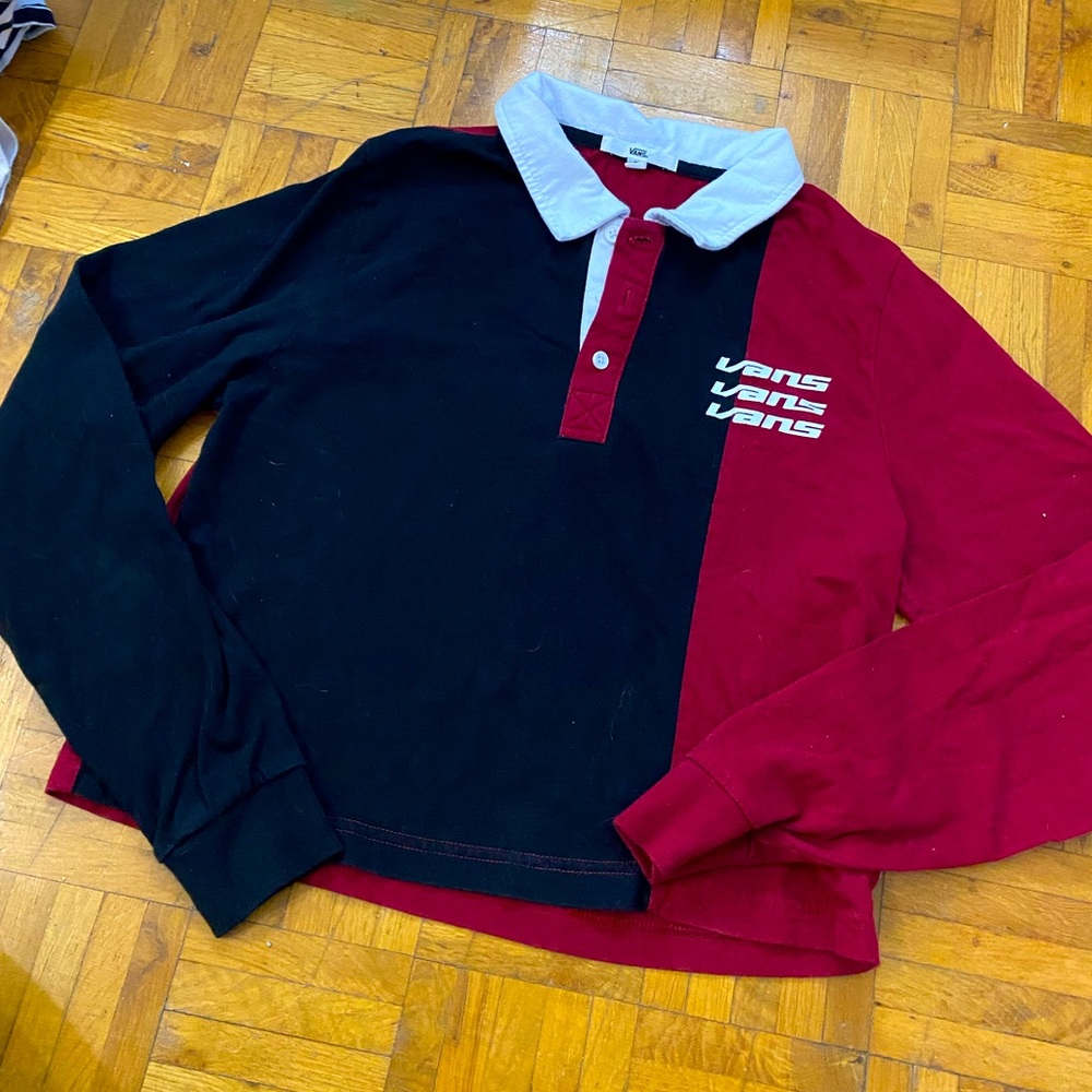 vans collared long sleeve shirt